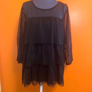 NWT Black partially see-thru top 22/24